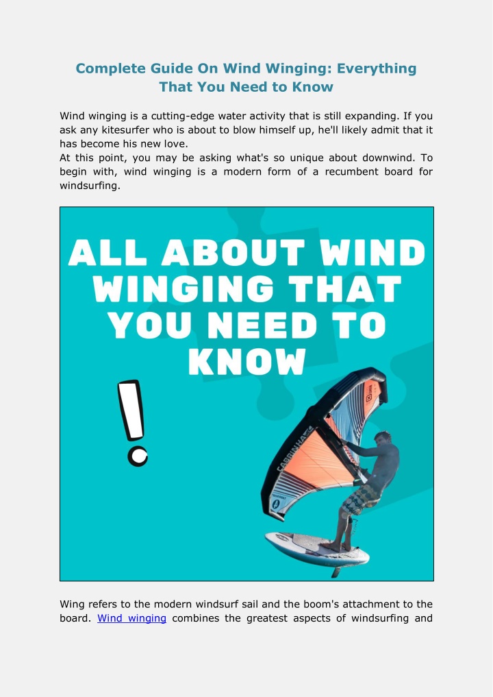 complete guide on wind winging everything that