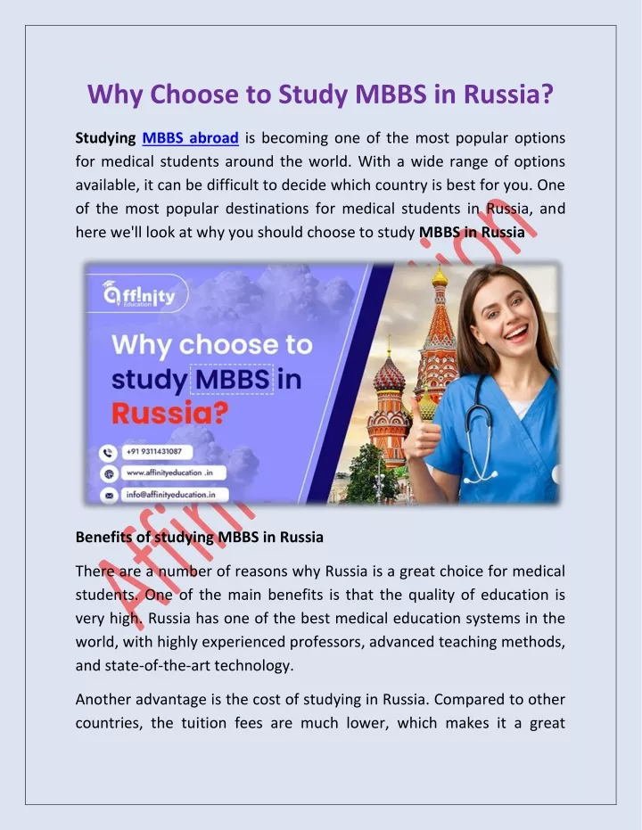 why choose to study mbbs in russia