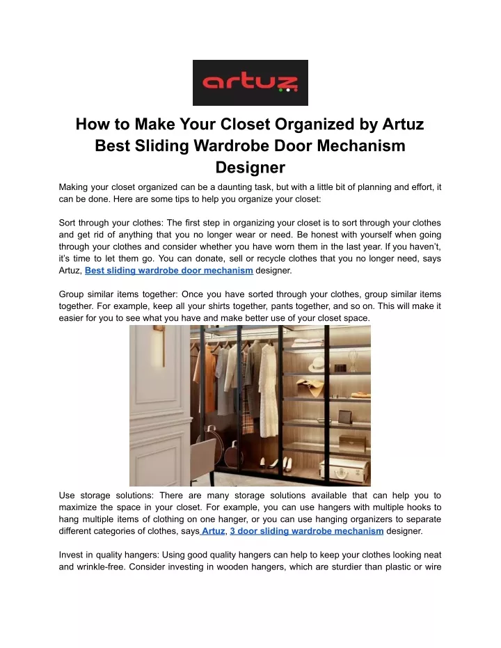 how to make your closet organized by artuz best