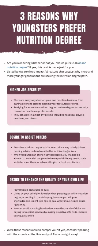 3 Reasons Why Youngsters Prefer Nutrition Degree