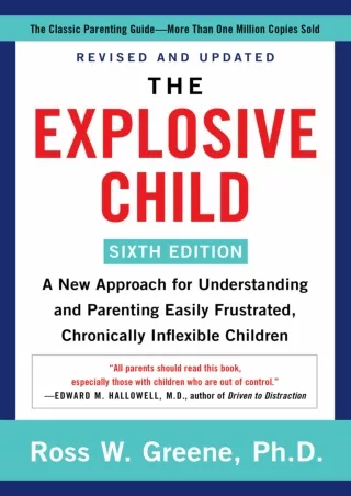 %Read% (pdF) The Explosive Child [Sixth Edition]: A New Approach for Unders