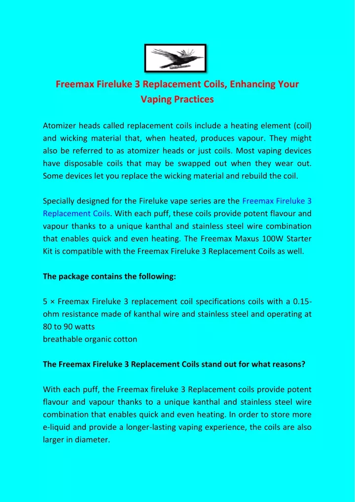 freemax fireluke 3 replacement coils enhancing