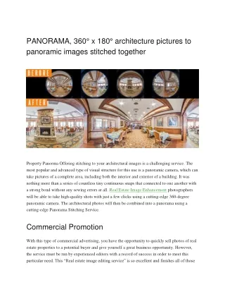 PANORAMA 360° x 180° architecture pictures to panoramic images stitched together