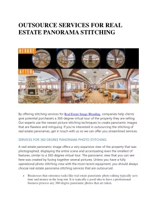 OUTSOURCE SERVICES FOR REAL ESTATE PANORAMA STITCHING