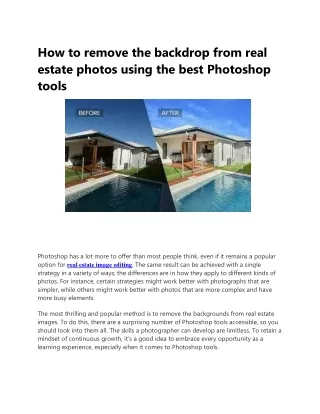 How to remove the backdrop from real estate photos using the best Photoshop tools