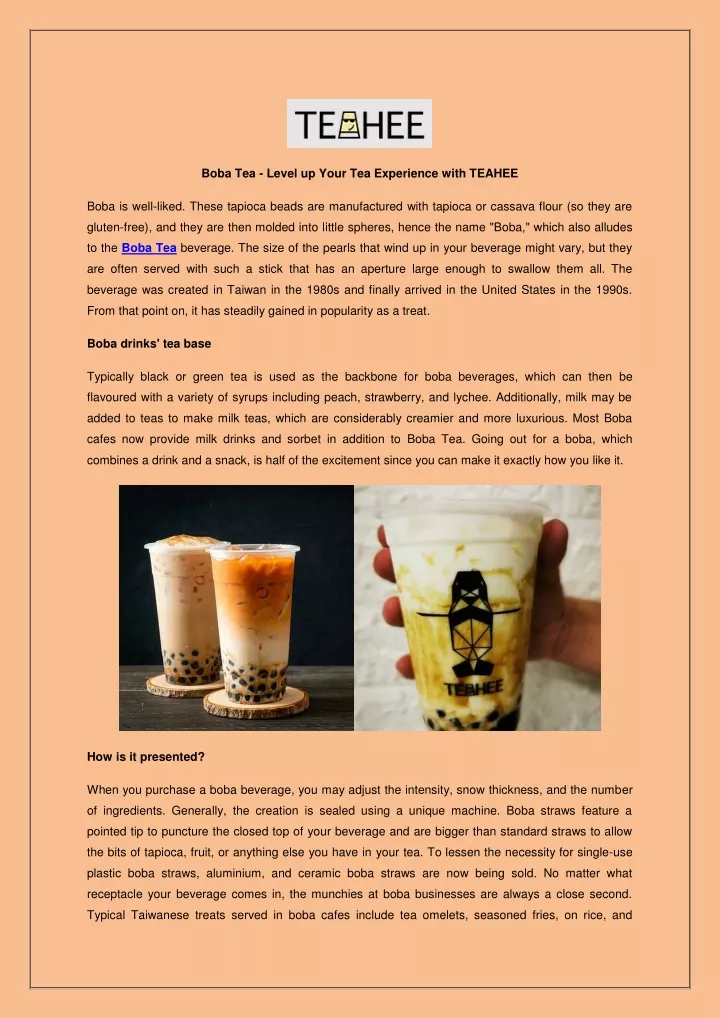 boba tea level up your tea experience with teahee