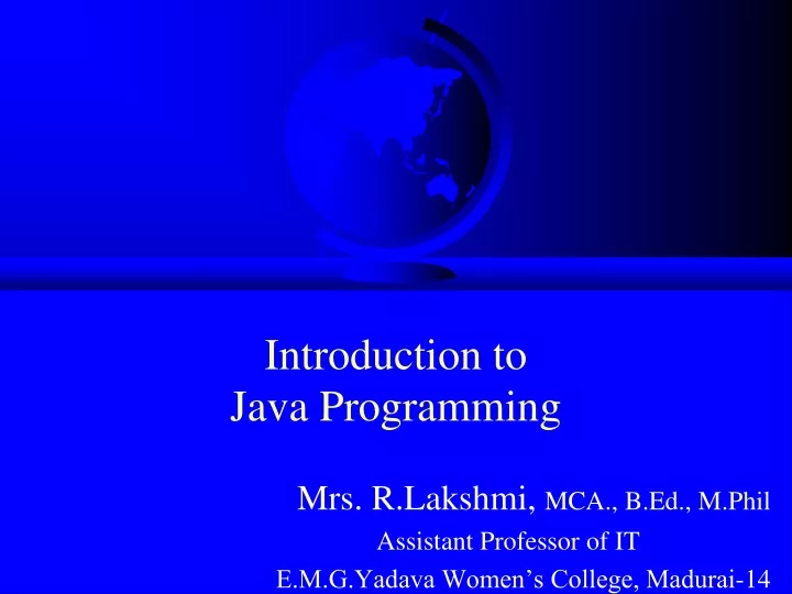 introduction to java programming