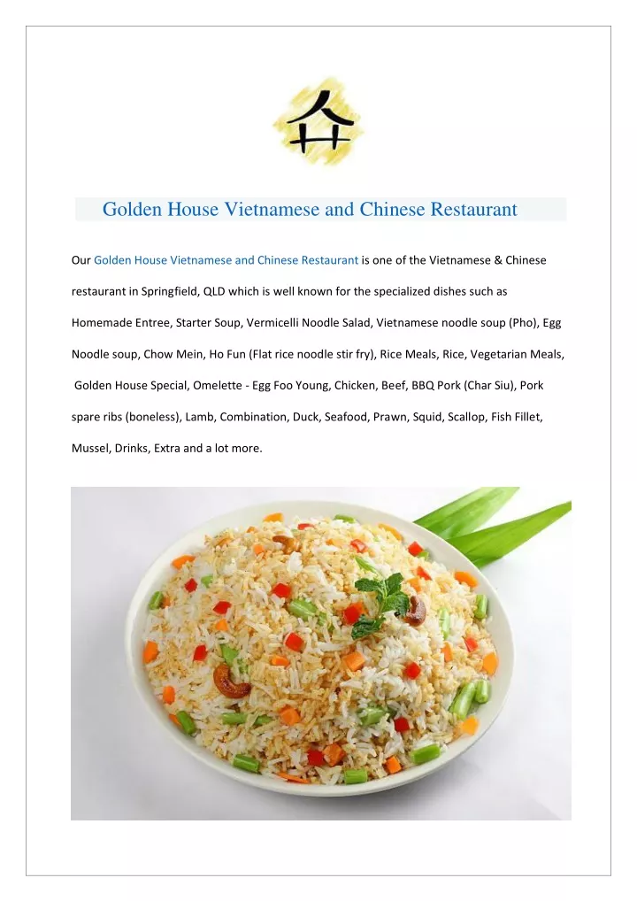 golden house vietnamese and chinese restaurant