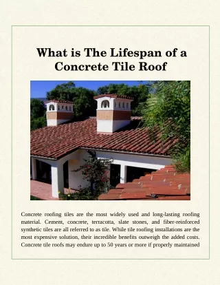 What is The Lifespan of a Concrete Tile Roof