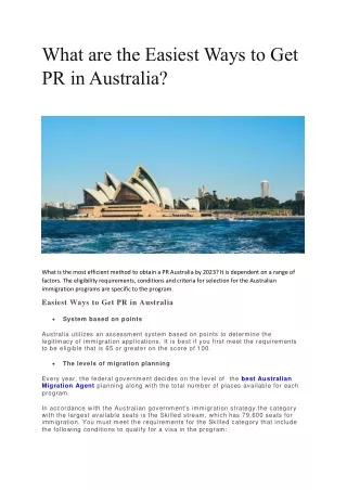 what are the easiest ways to get pr in australia