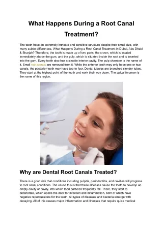 What Happens During a Root Canal Treatment
