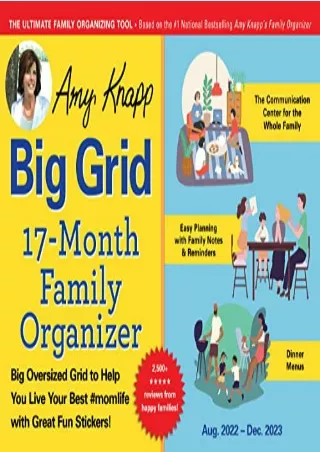 [READ] BOOK 2023 Amy Knapp's Big Grid Family Organizer Wall Calendar: 17-Mo