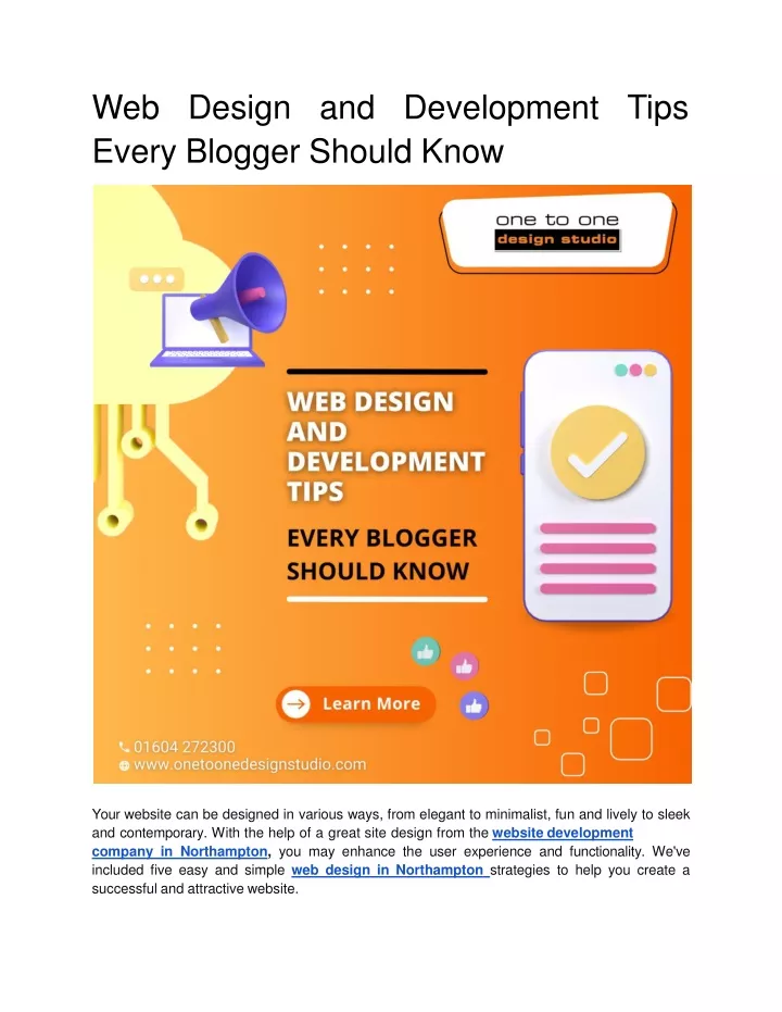 w e b desig n an d developmen t t ip s every blogger should know