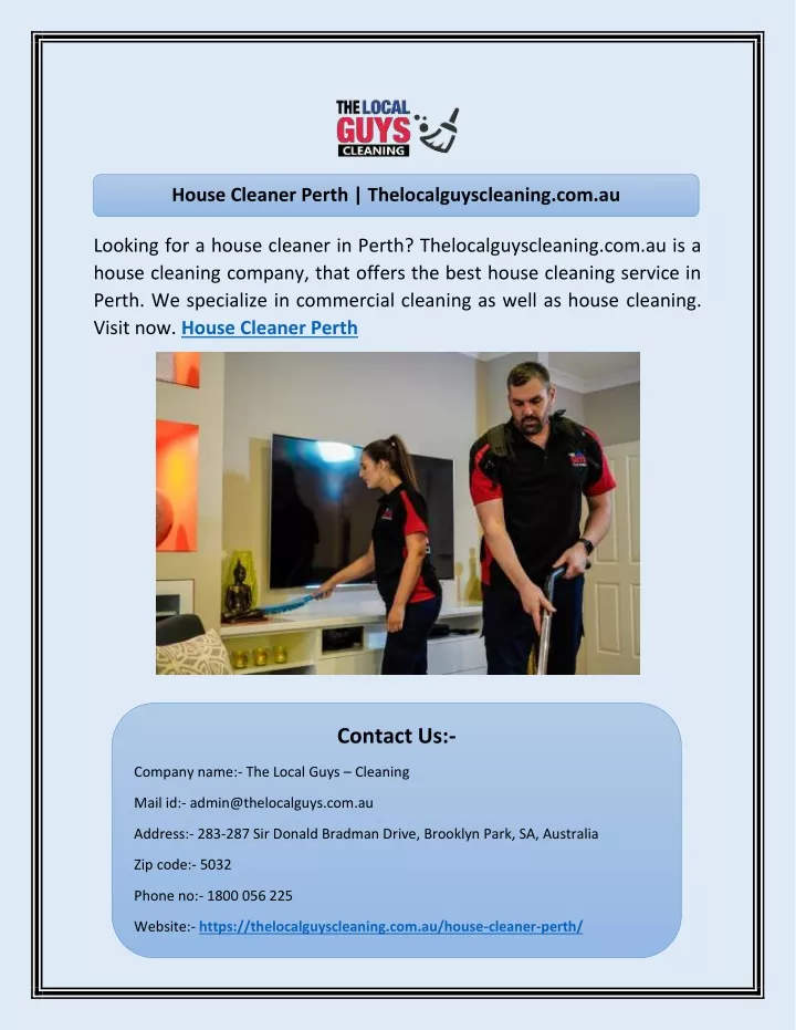 house cleaner perth thelocalguyscleaning com au
