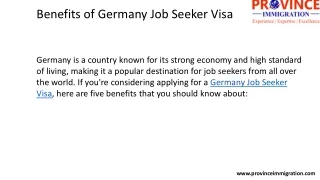 Benefits of Germany Job Seeker Visa