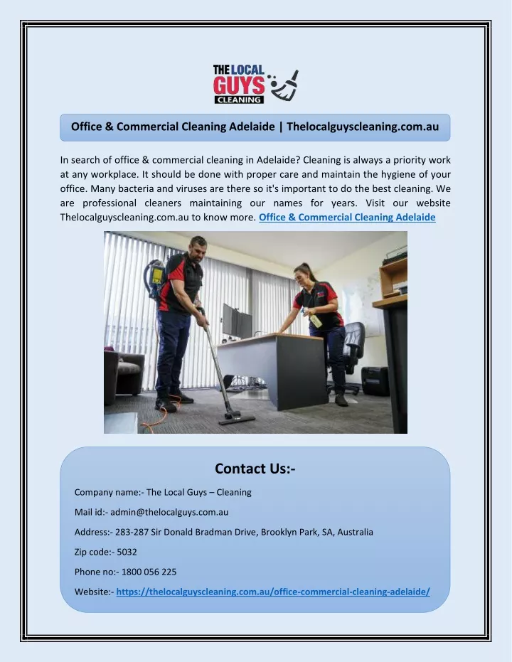 office commercial cleaning adelaide