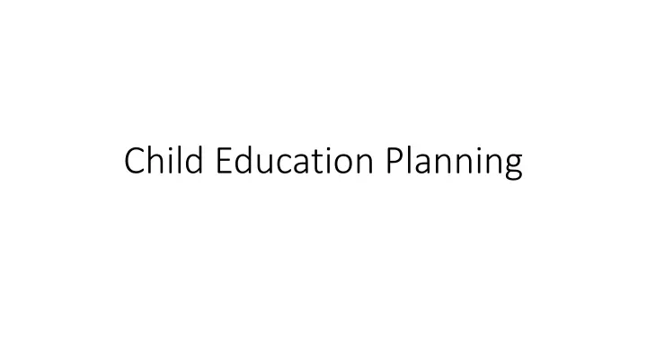 child education planning