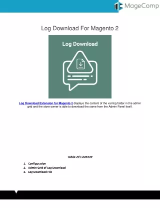 Magento 2 Log Download FREE Extension