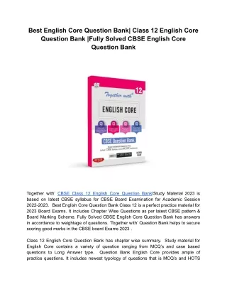 best english core question bank class 12 english