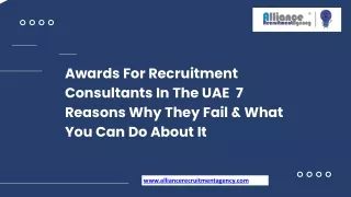 Awards For Recruitment Consultants In The UAE  7 Reasons Why They Fail & What You Can Do About It