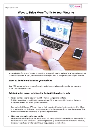 Ways to Drive More Traffic to Your Website