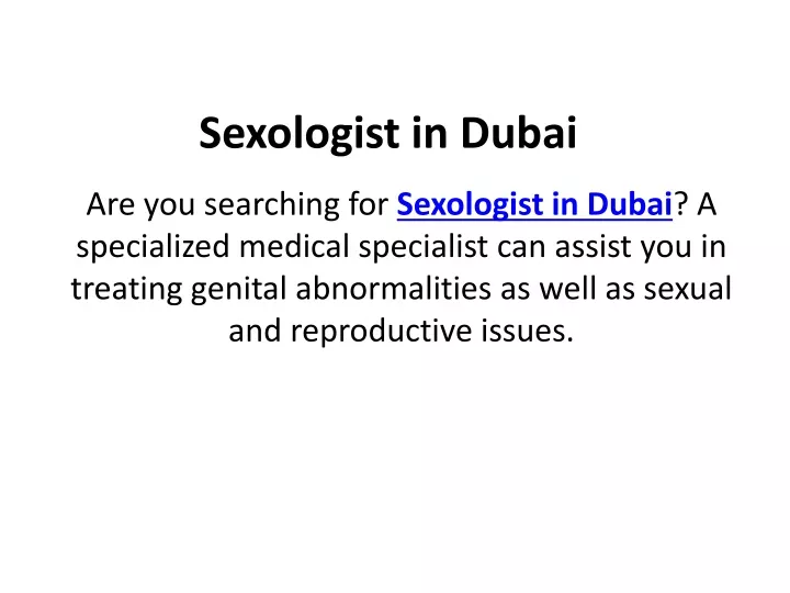 sexologist in dubai