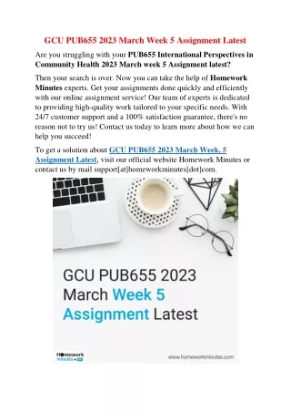 gcu pub655 2023 march week 5 assignment latest