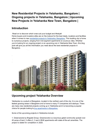 New Residential Projects in Yelahanka, Bangalore | Luxury villa