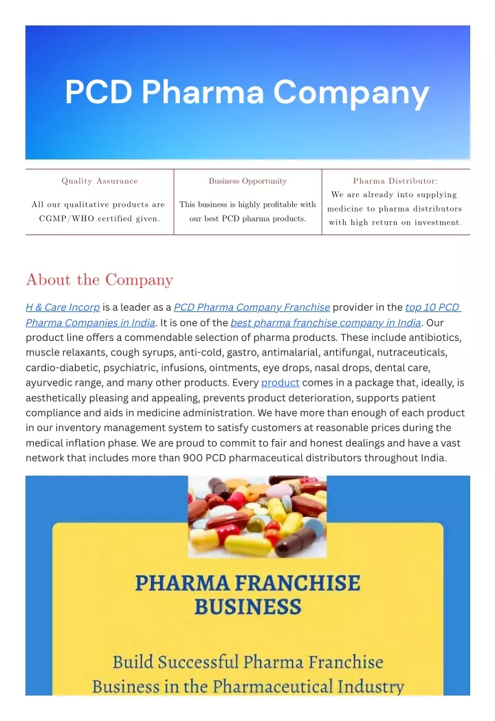 pcd pharma company