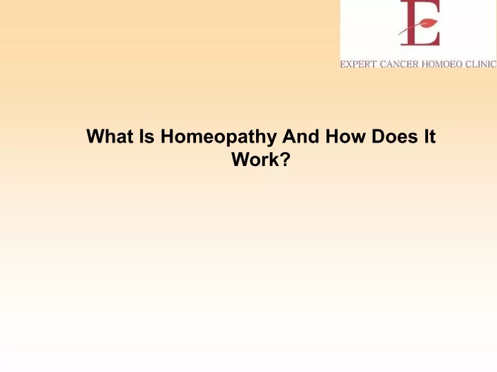 what is homeopathy and how does it work