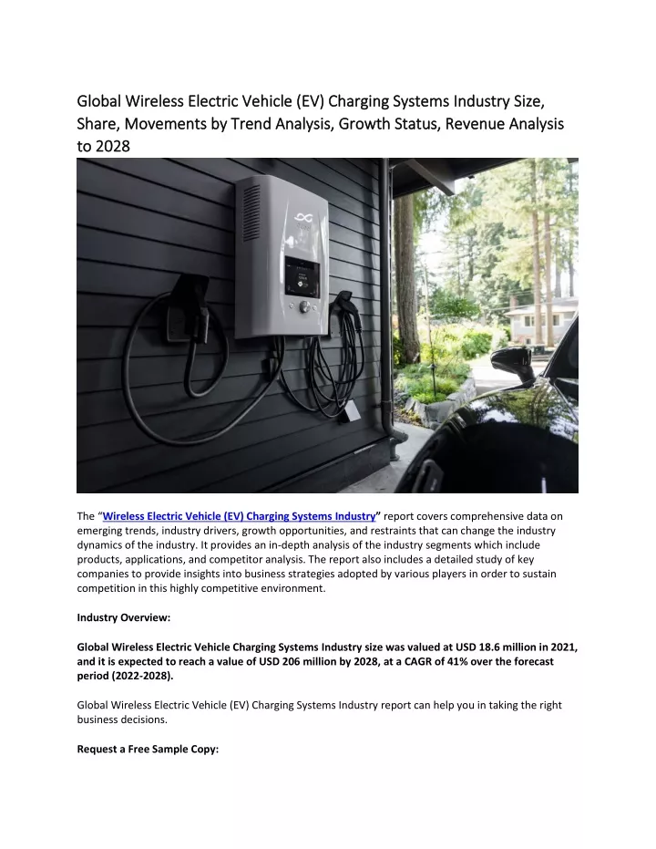 global wireless electric vehicle ev charging