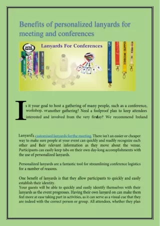 Benefits of personalized lanyards for meeting and conferences