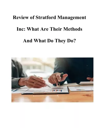 Review of Stratford Management Inc  What Are Their Methods And What Do They Do