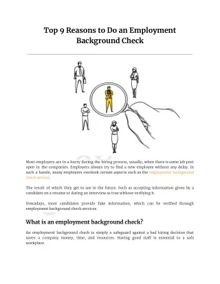 Top 9 Reasons to Do an Employment Background Check