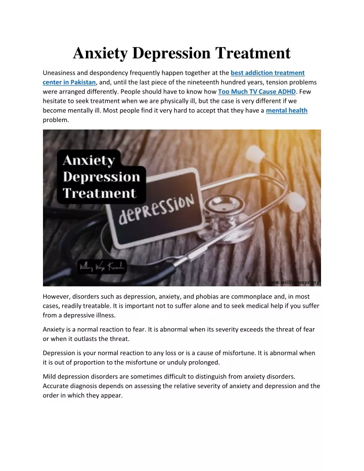 anxiety depression treatment