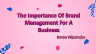 The Importance Of Brand Management For A Business