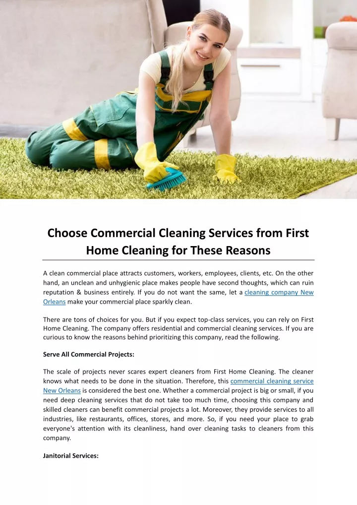 choose commercial cleaning services from first