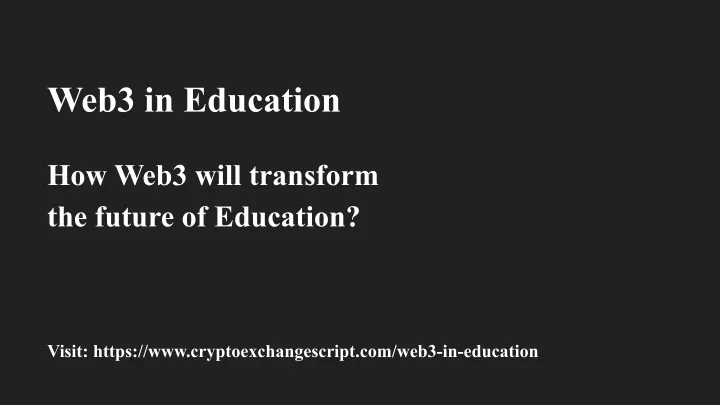 web3 in education