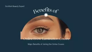 Benefits of Online Brow Lamination Course