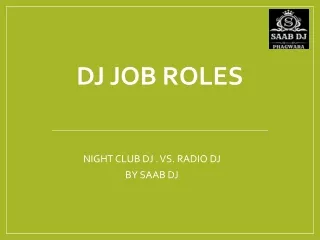 What are the Various Job Roles of DJs?