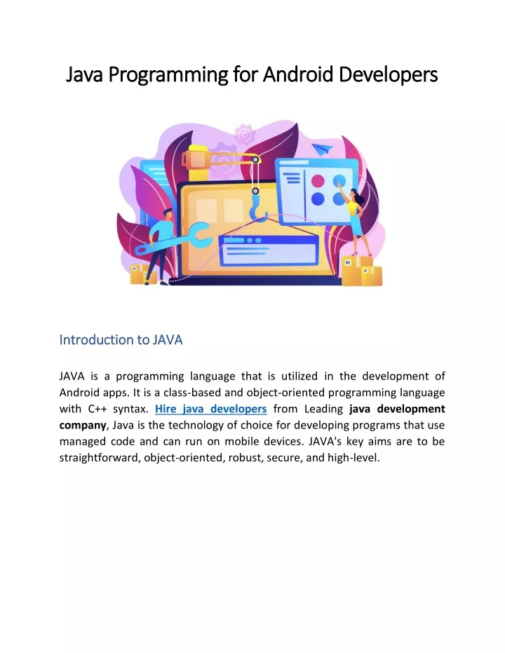 java programming for android developers java