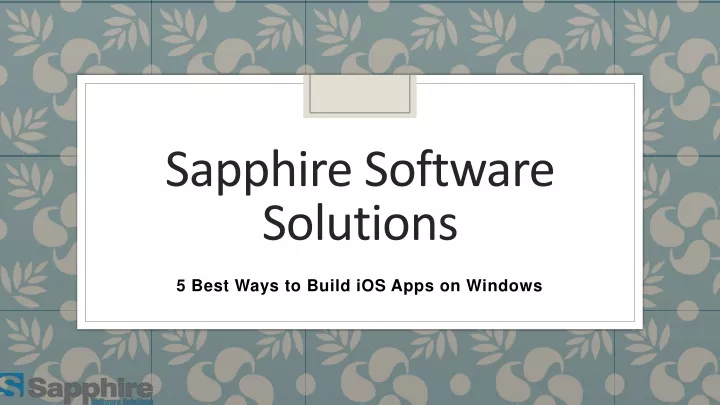 sapphire software solutions