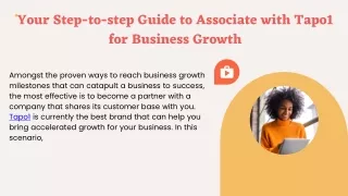 your step to step guide to associate with tapo1