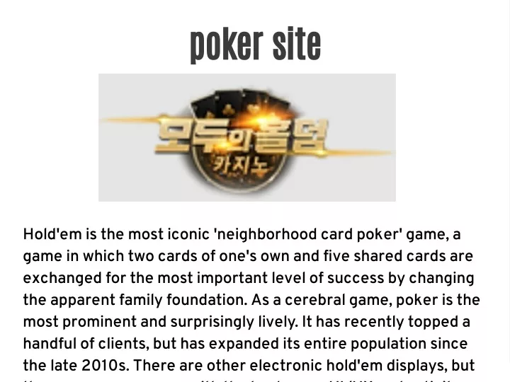 poker site