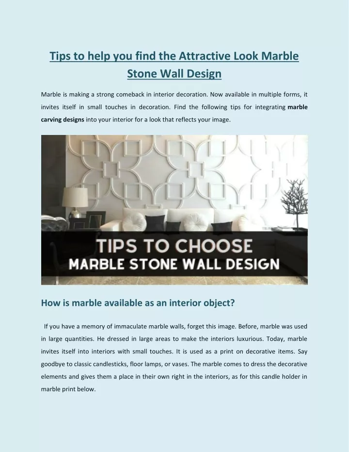 tips to help you find the attractive look marble