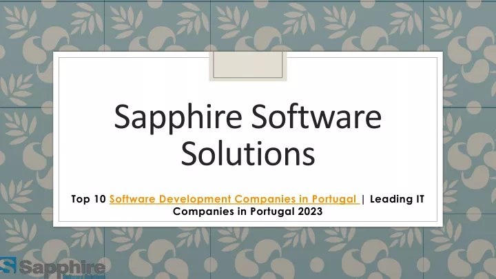 sapphire software solutions