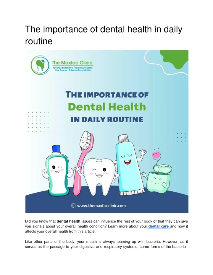 the importance of dental health in daily routine