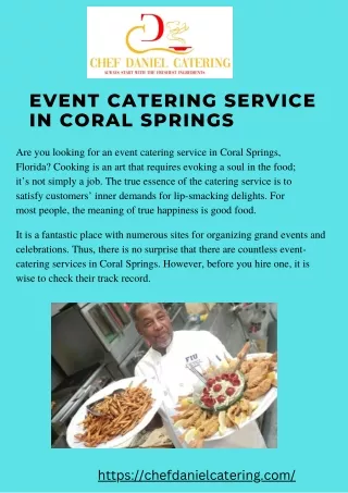Event Catering Service in Coral Springs - Chef Daniel Catering