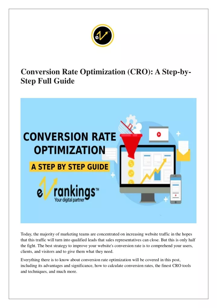 conversion rate optimization cro a step by step