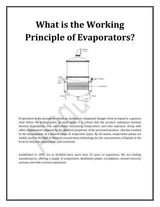 what is the working principle of evaporators